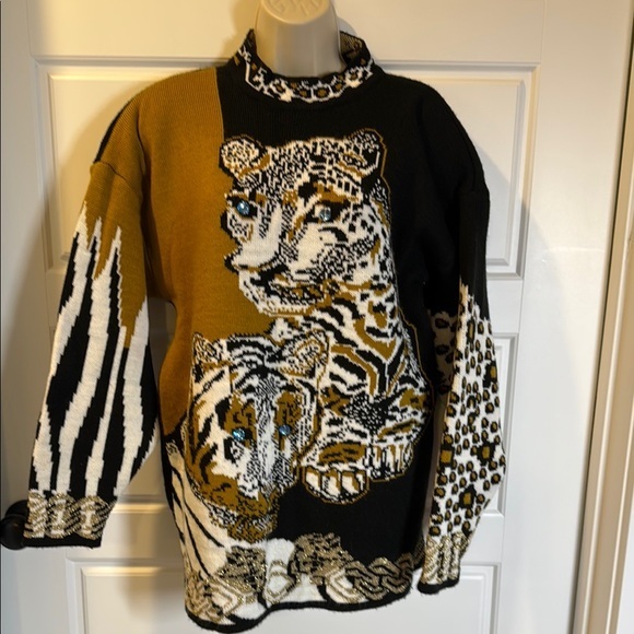 Vintage Sweaters - Kocinoglu 80’s vintage leopard sweater large